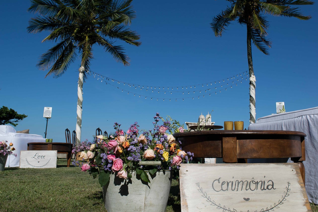 marriage ceremony palm tree free photo