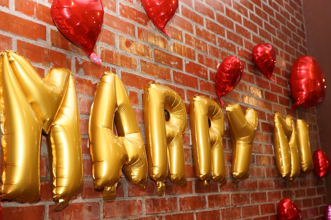 marry balloons marriage proposal free photo