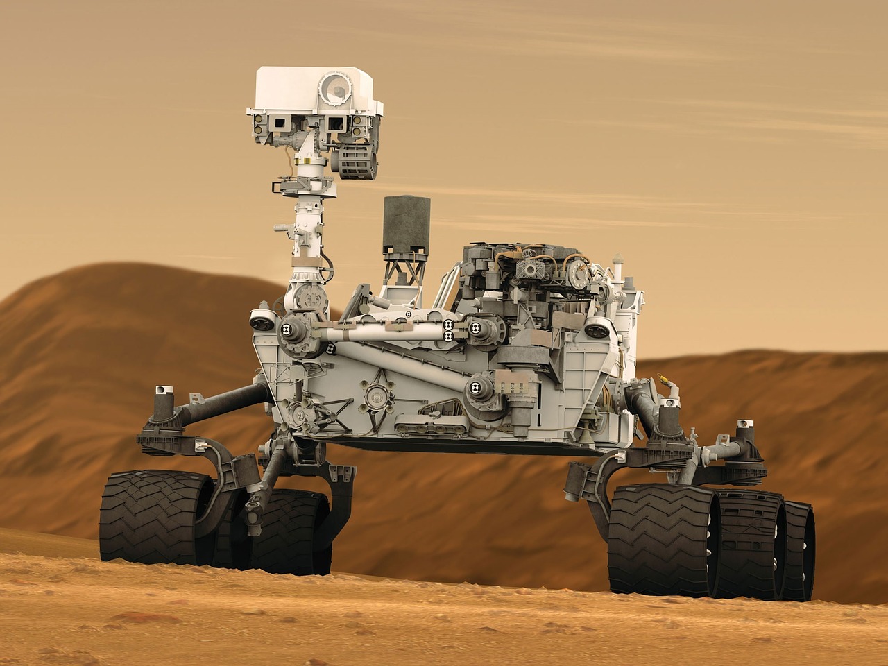 mars rover curiosity space travel free photo