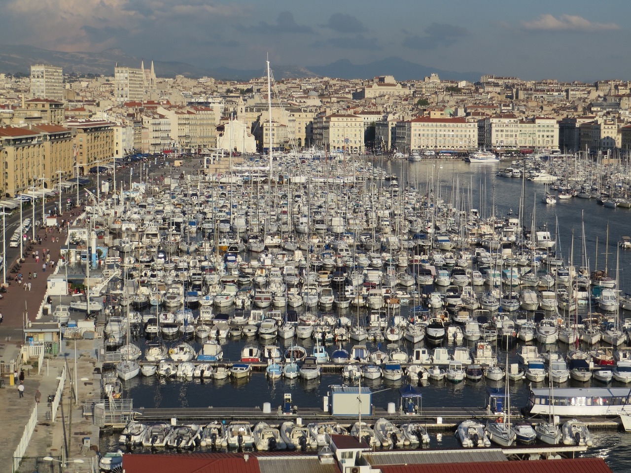 marseille old port boats free photo