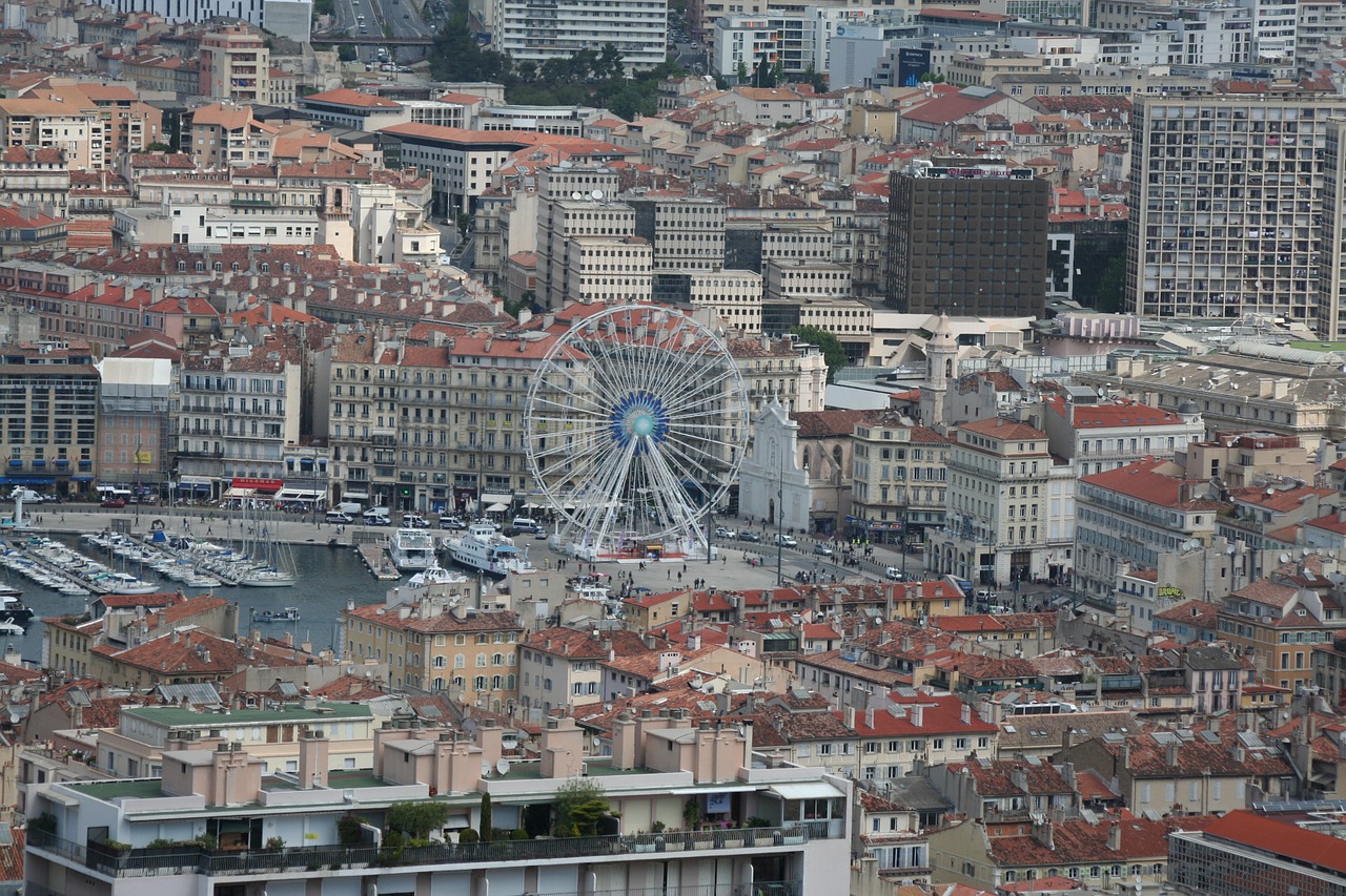 marseille landscape ferris wheel free photo