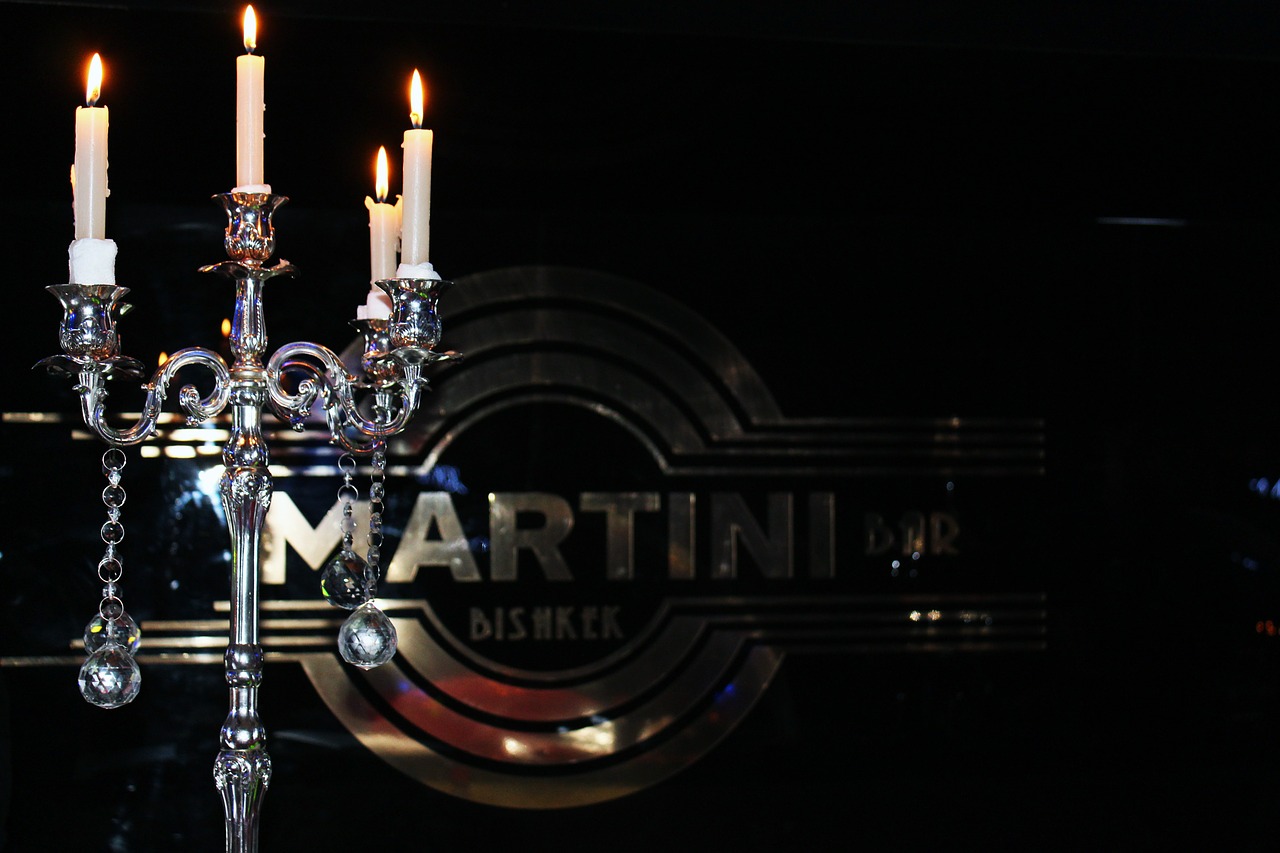 martini candles glass free photo