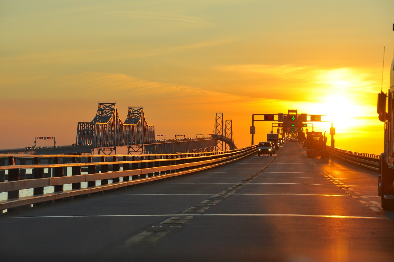 maryland sunset bridge free photo