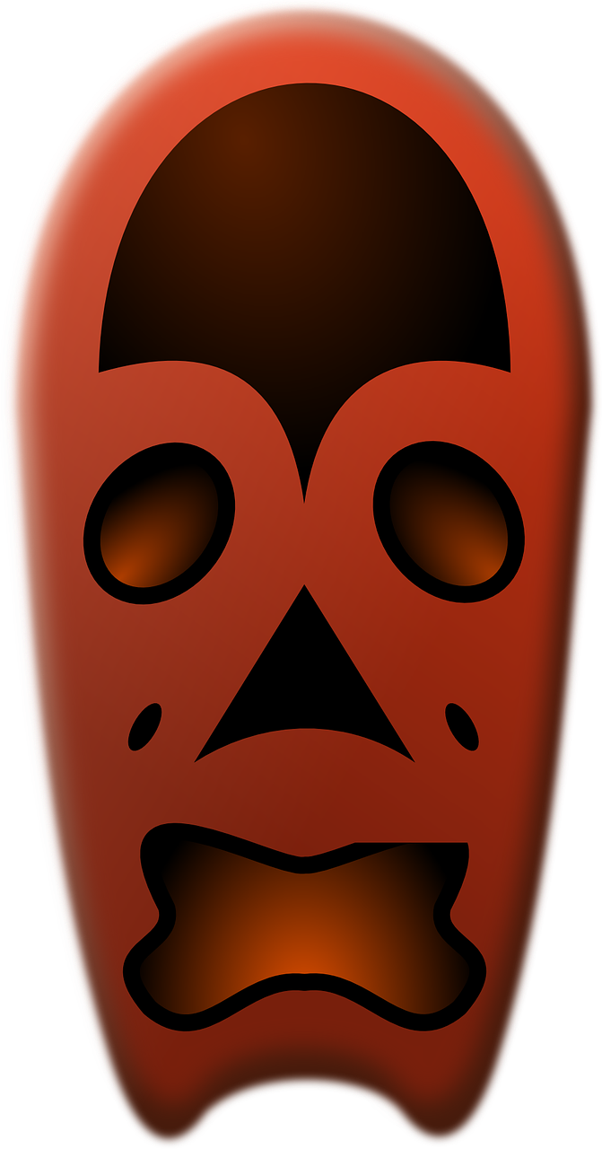 mask red frightening free photo