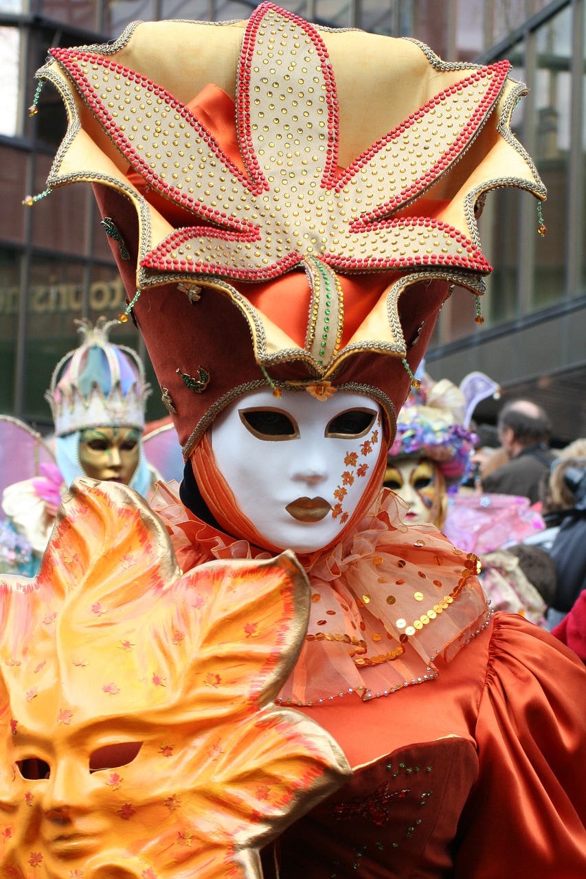 mask orange carnival free photo