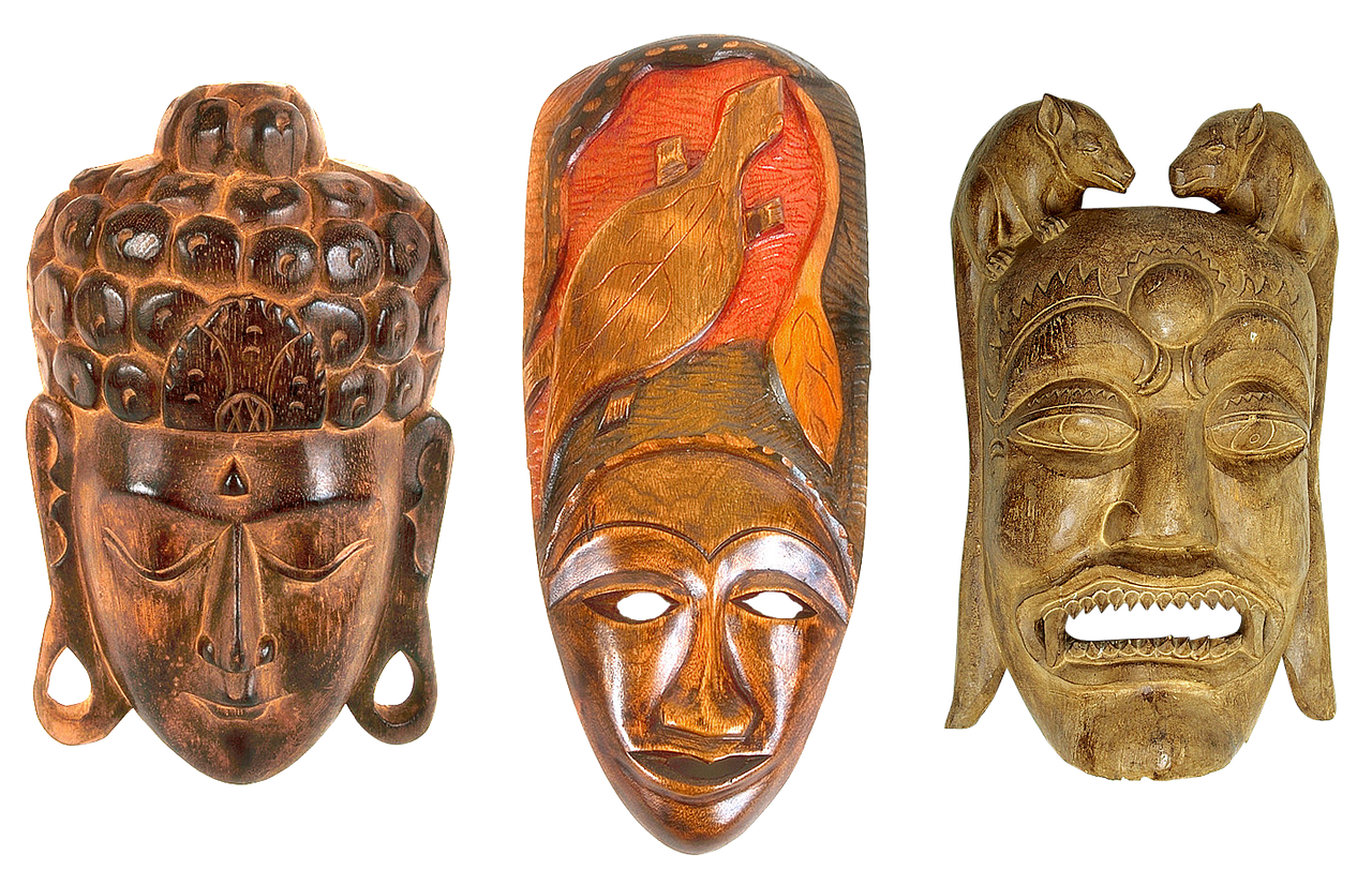 masks wooden masks souvenirs free photo