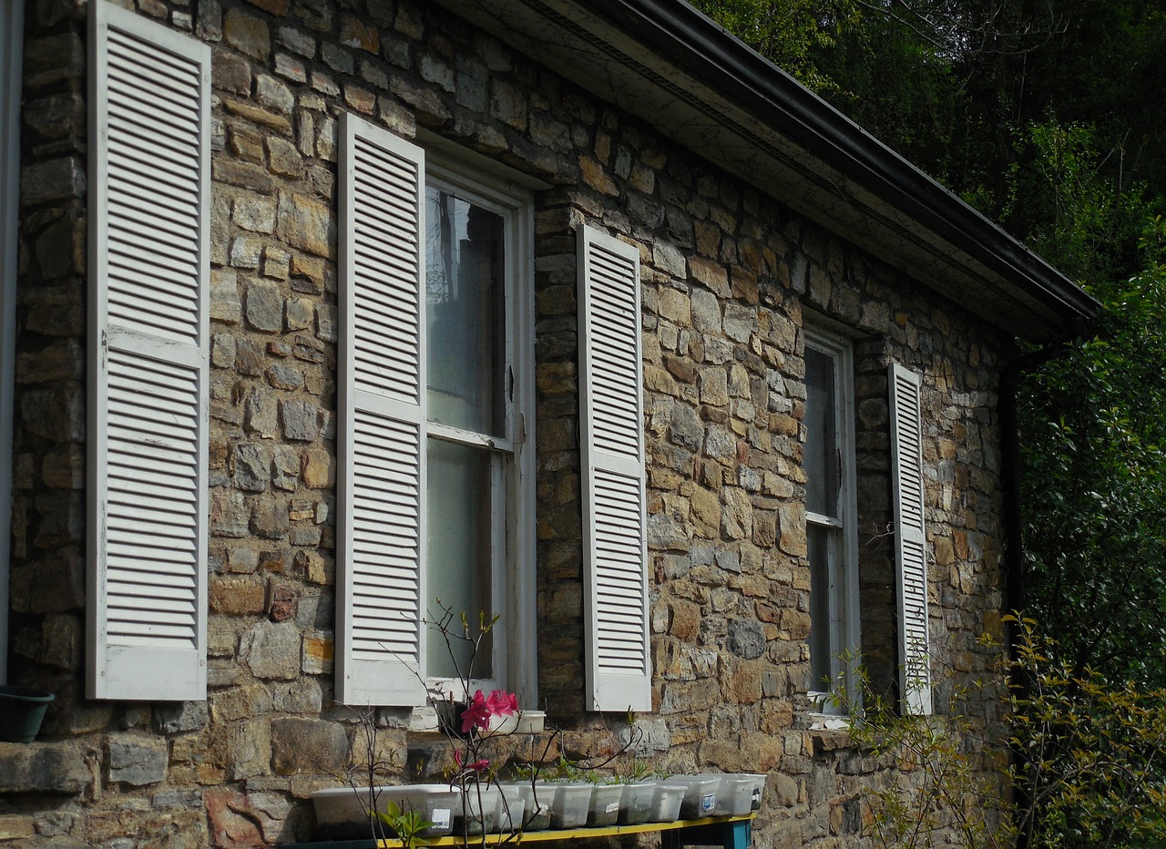 masonry windows architecture free photo