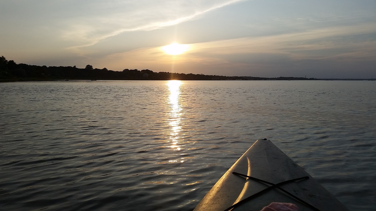 massachusetts kayaking sunset free photo