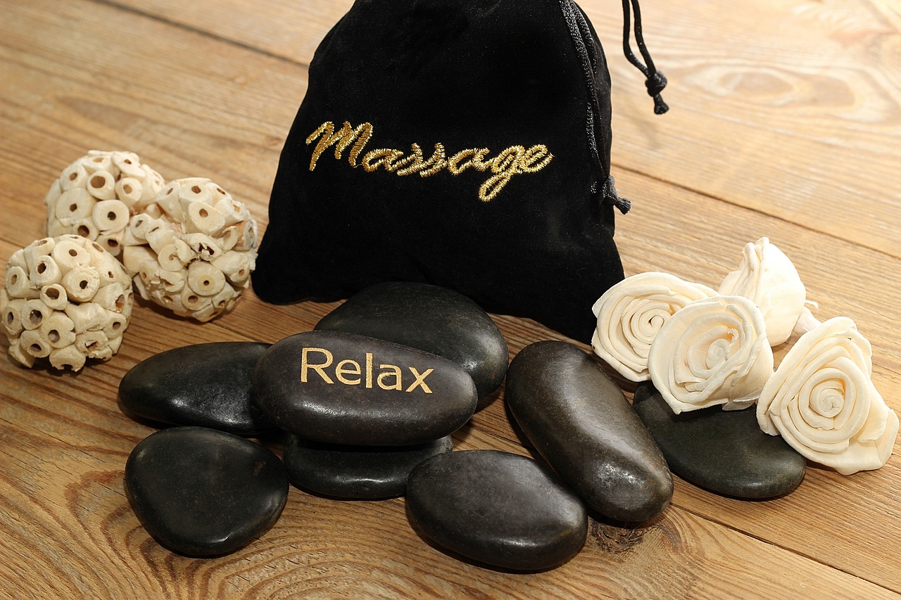 massage  stones  black free photo