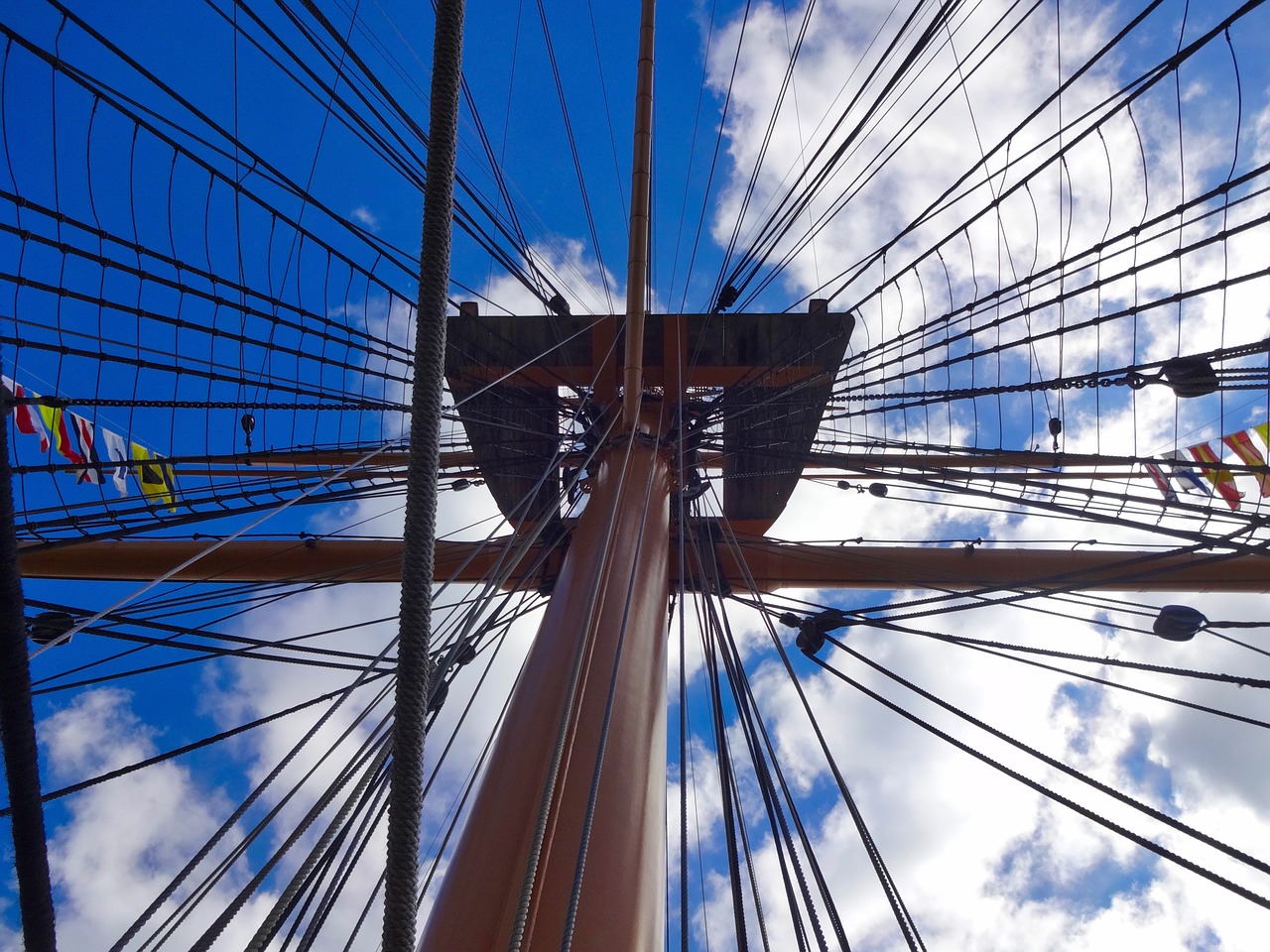 mast cordage sailing ship free photo