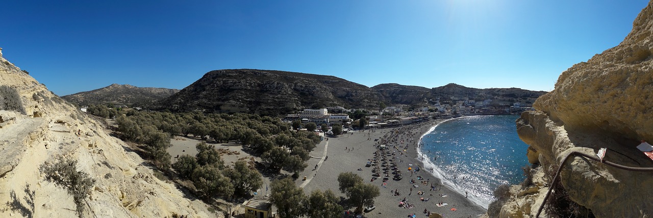 matala crete beach free photo
