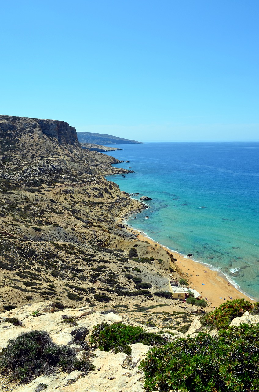 matala greece red beach free photo