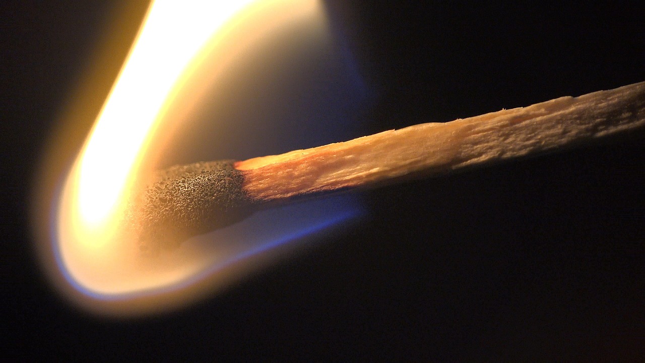 matchstick fire black free photo