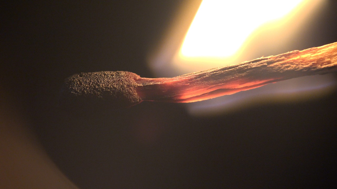 matchstick fire black free photo