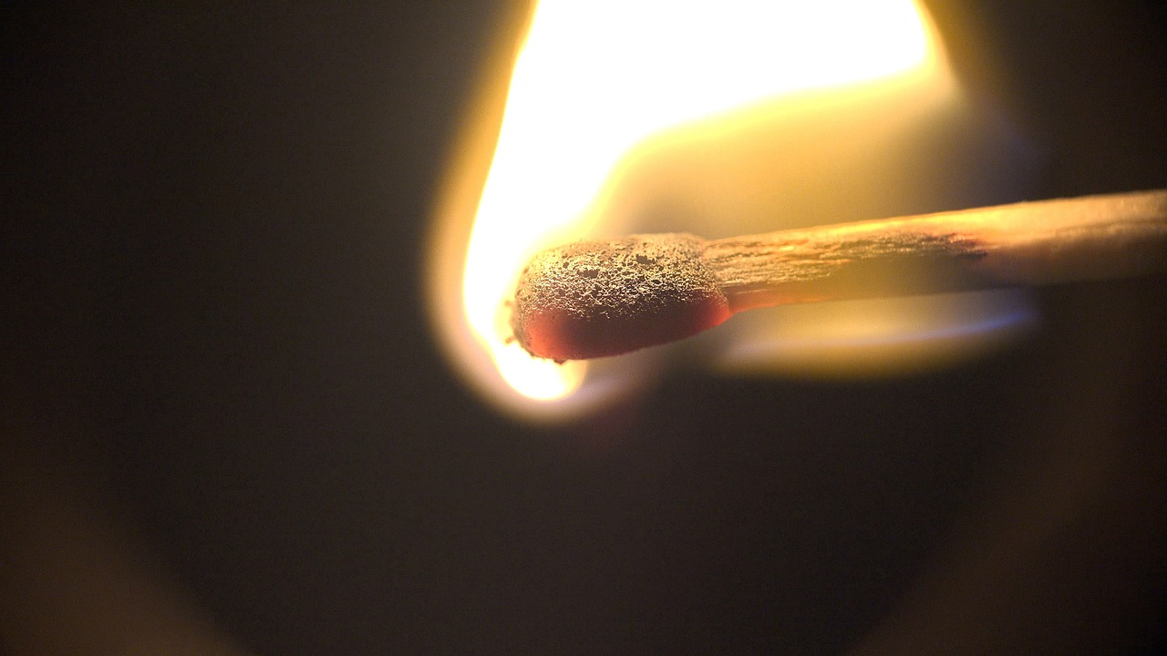 matchstick fire black free photo