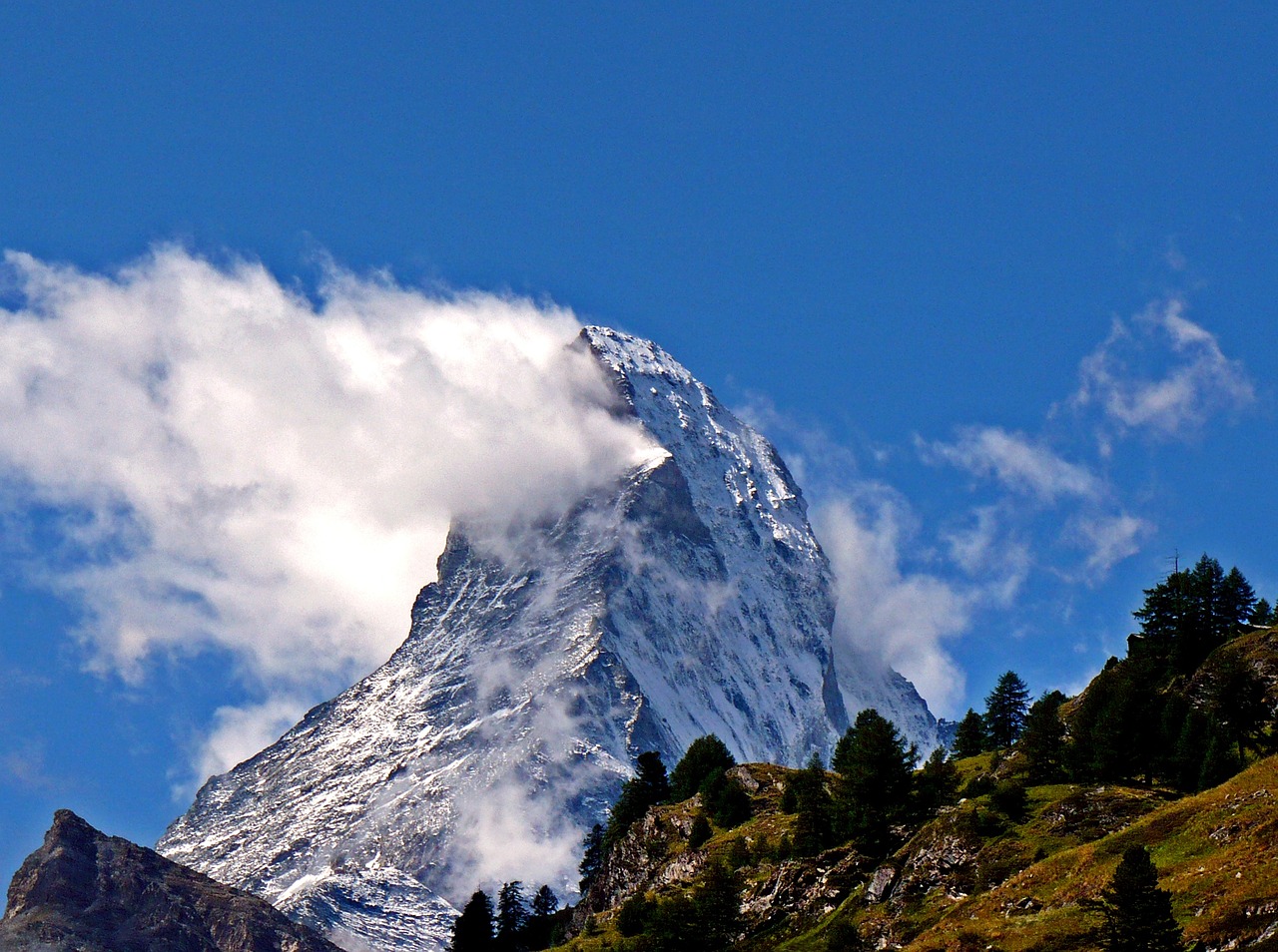 matterhorn alpine switzerland free photo