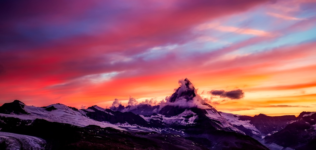 matterhorn mountains sunset free photo