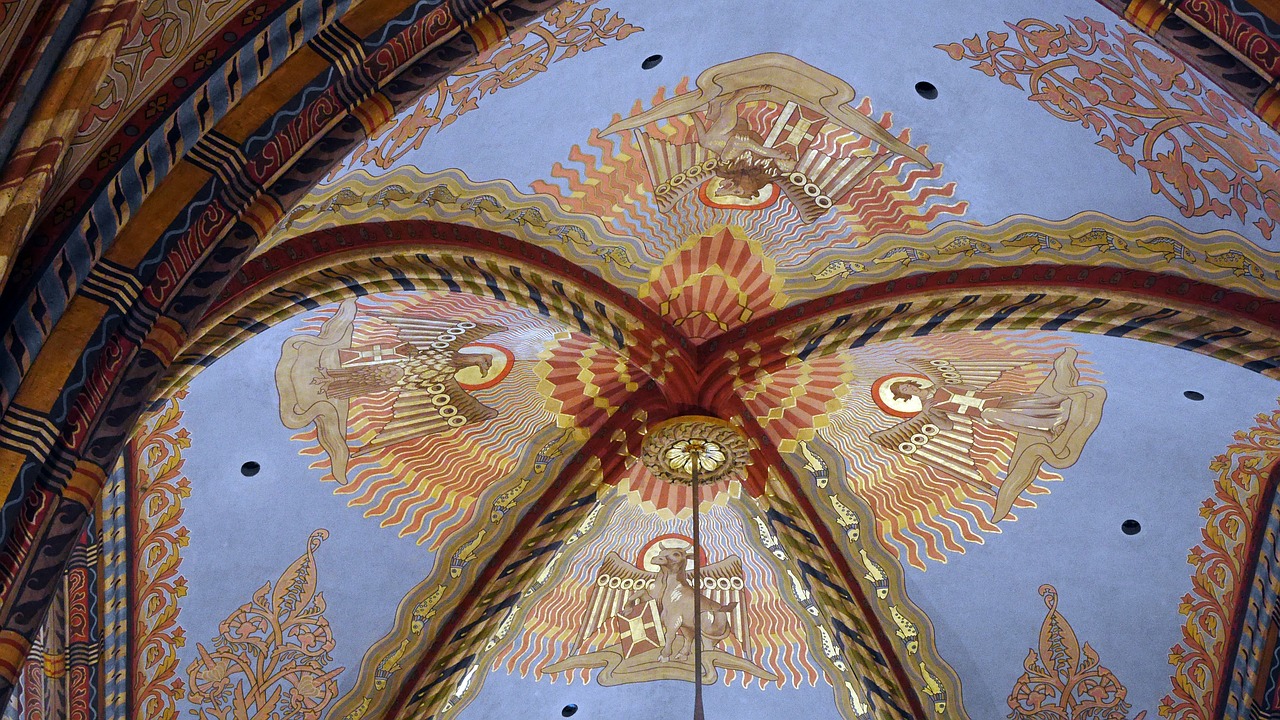 matthias church ceiling murals free photo