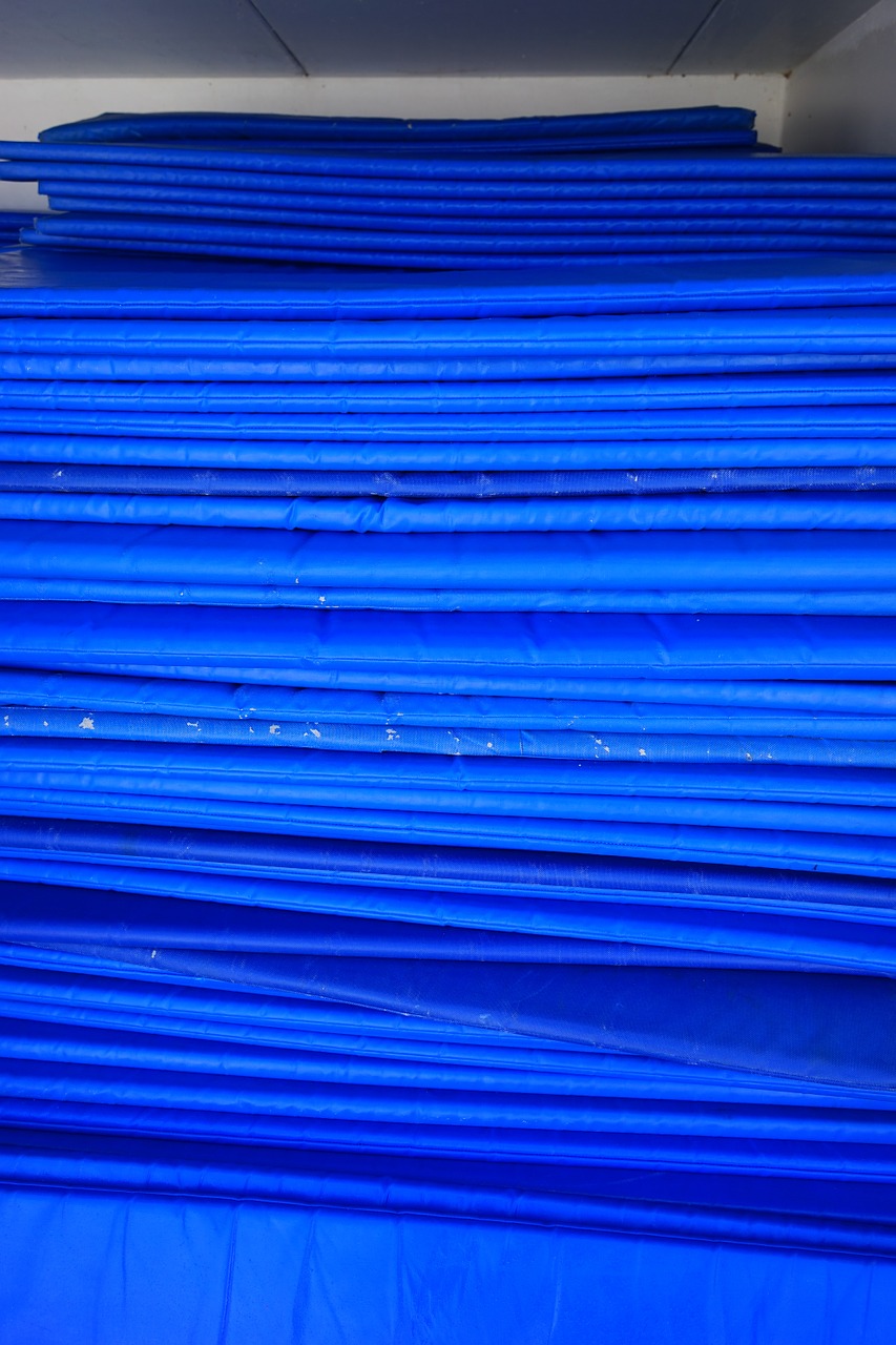 matting blue sleeping mats free photo