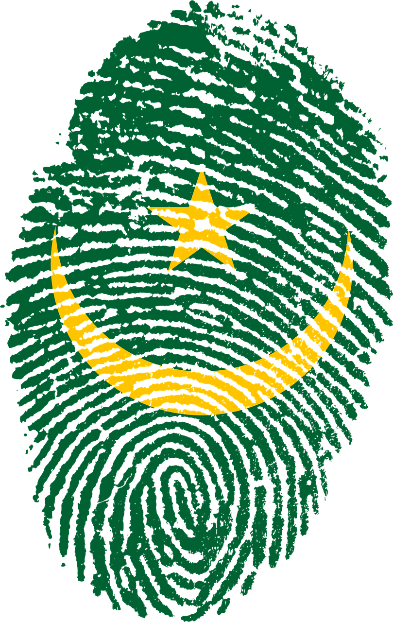 mauritania flag fingerprint free photo