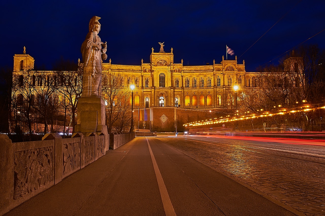 maximilianeum munich light trail free photo