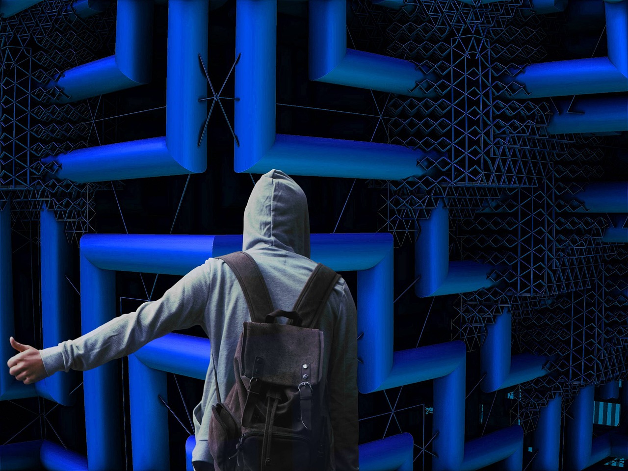 maze blue futuristic free photo