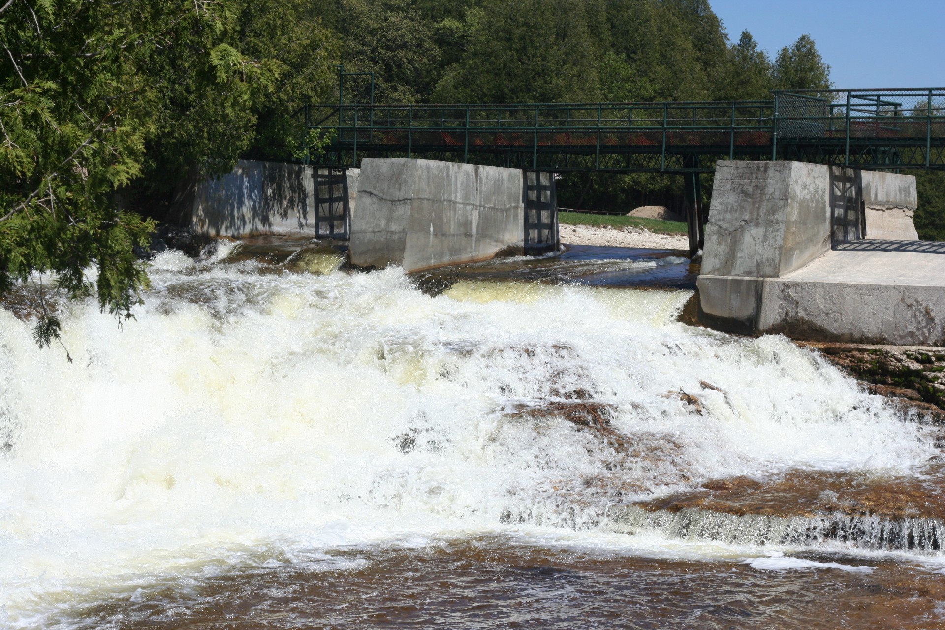 waterfall old dam white water free photo