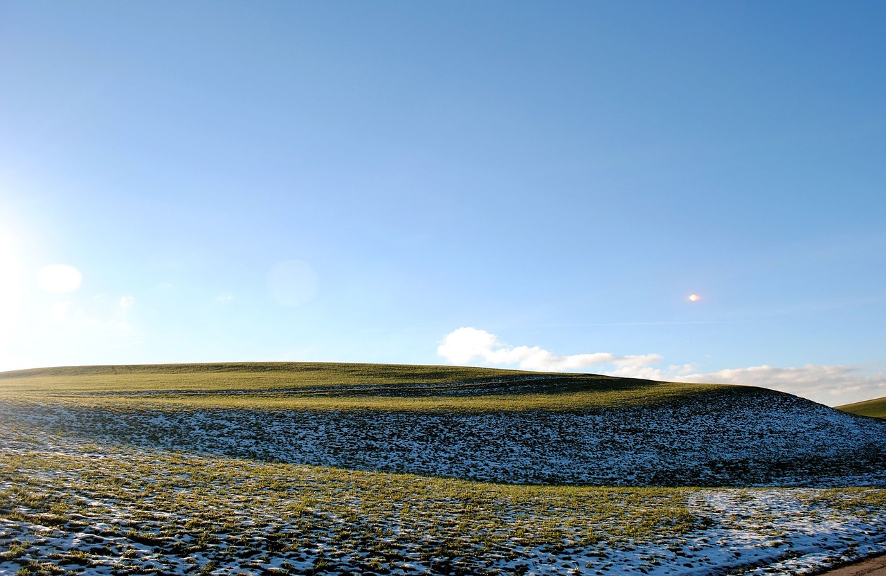 meadow sky snow free photo