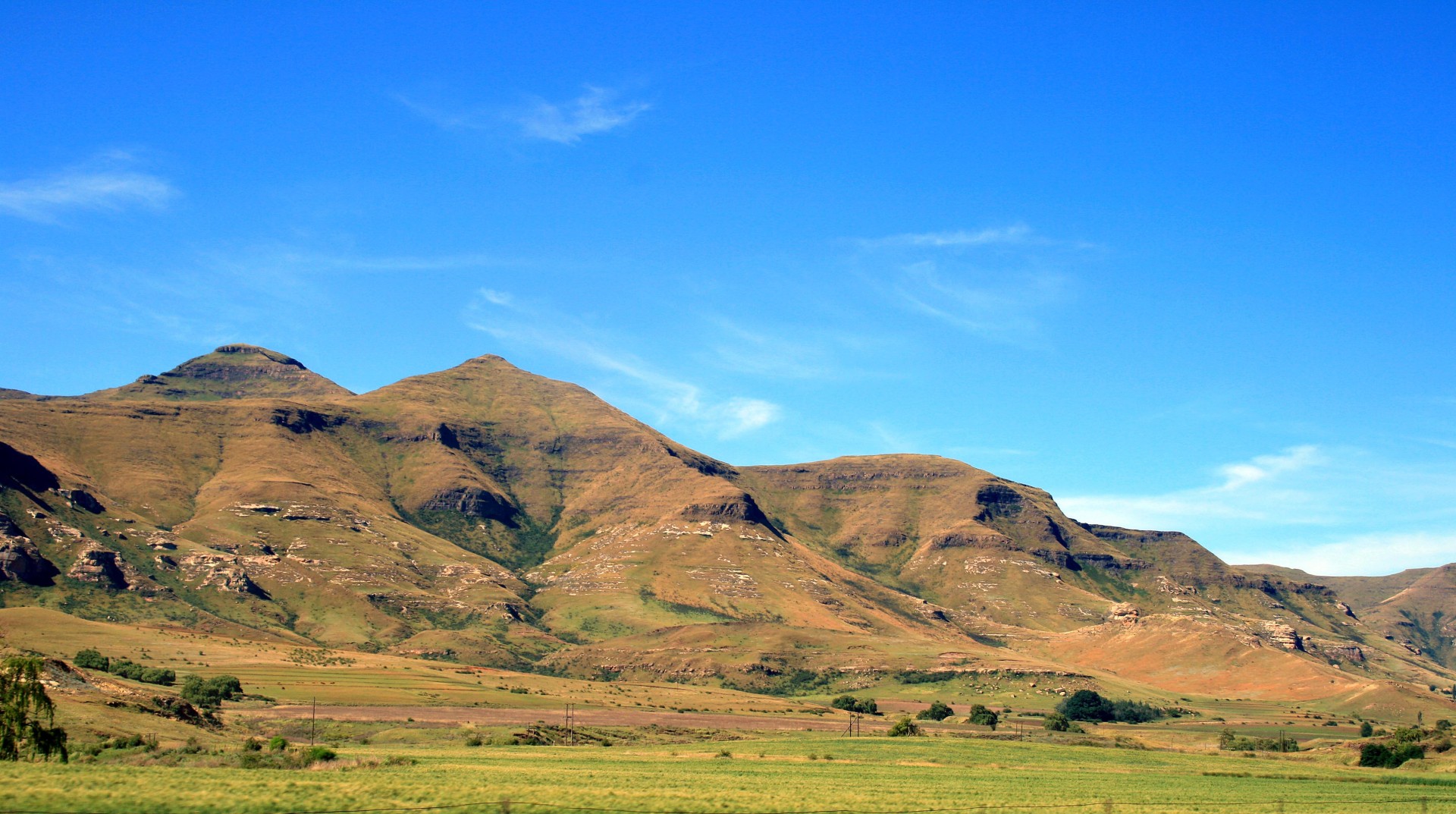 mountain landscape eastern free state meadow and mountains free photo