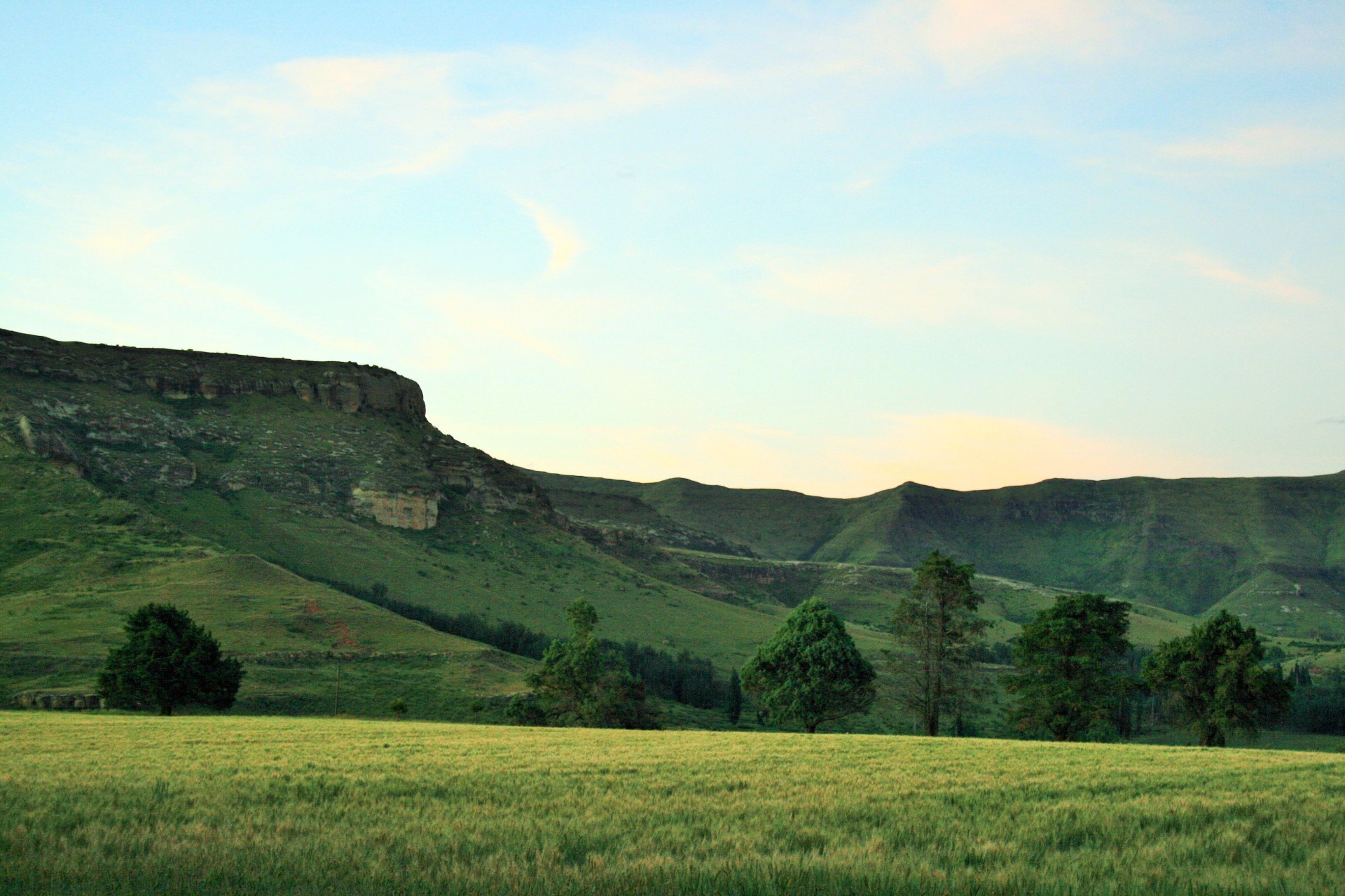 mountain landscape eastern free state meadow free photo