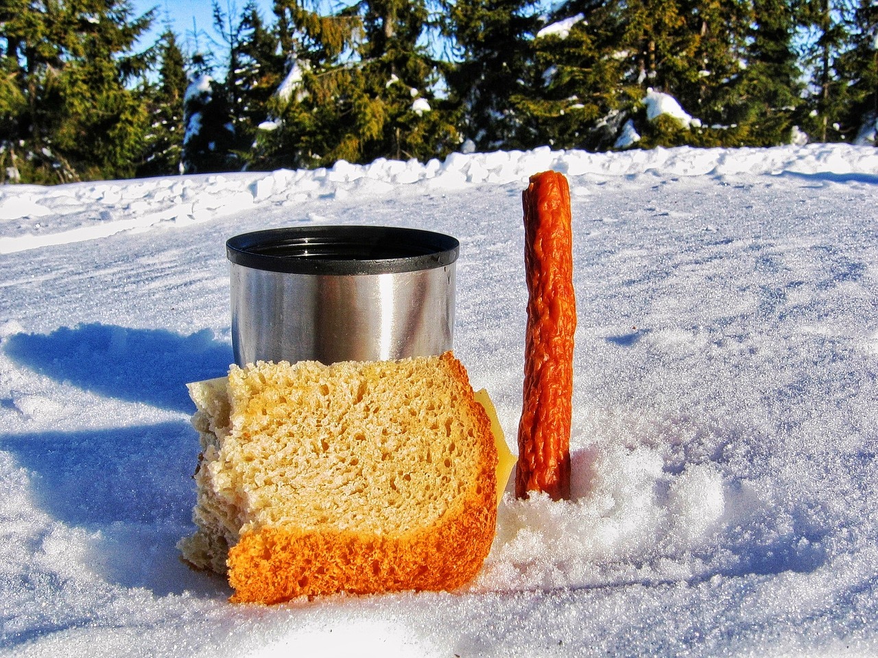 meal meal in the mountains bread free photo