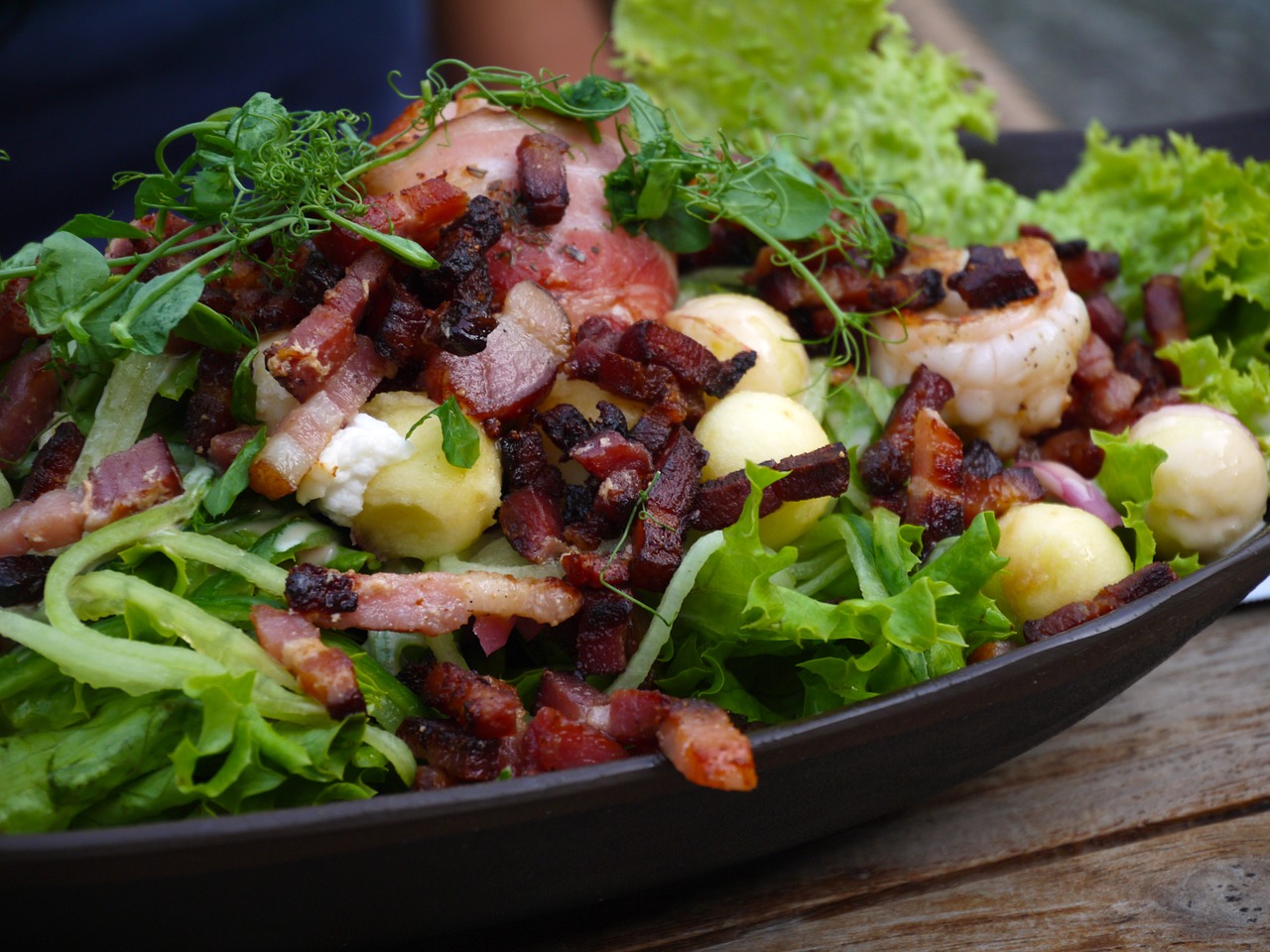 meal salad bacon salad free photo
