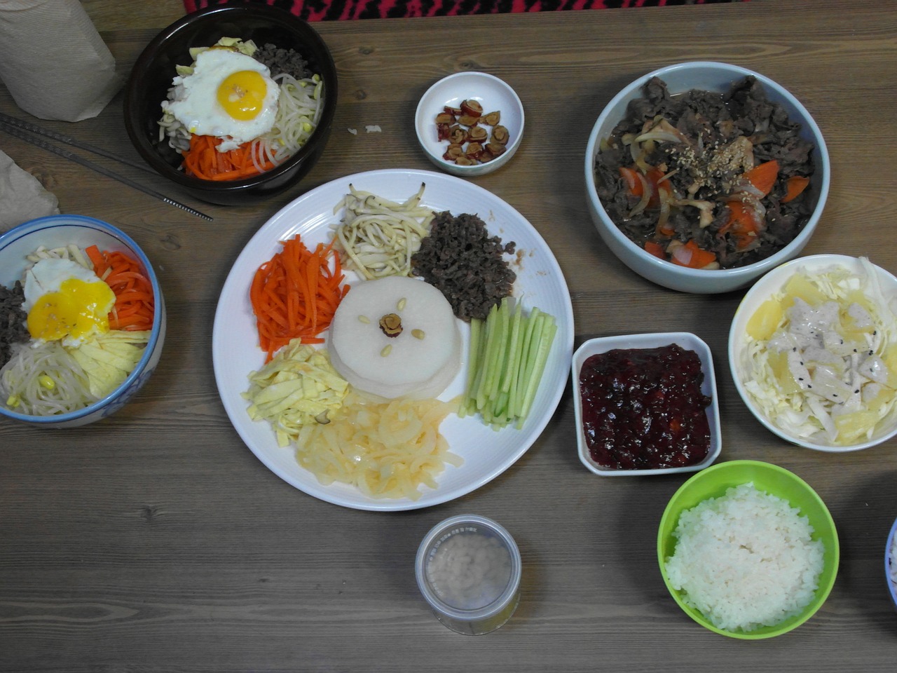 meals south korea kujeolpan free photo