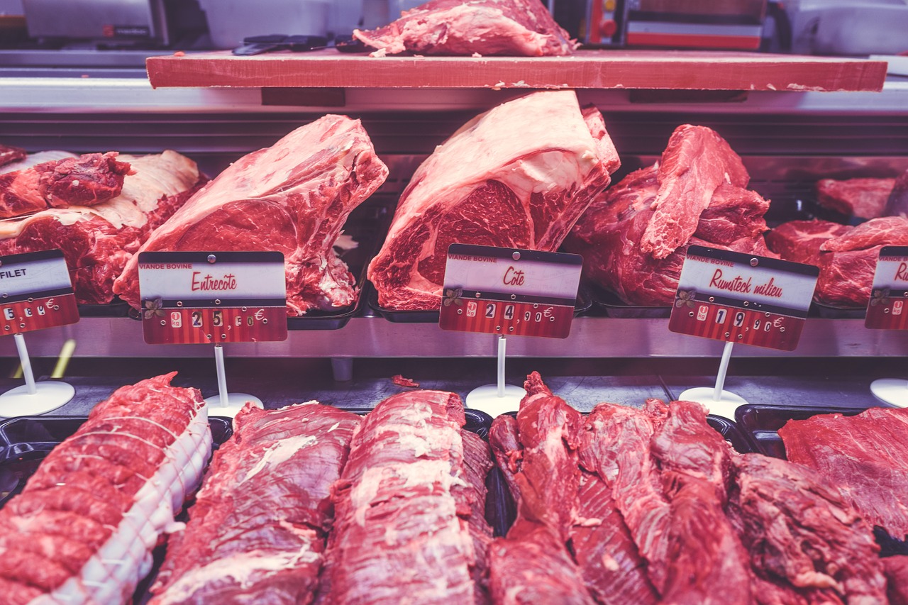 meat butcher display free photo