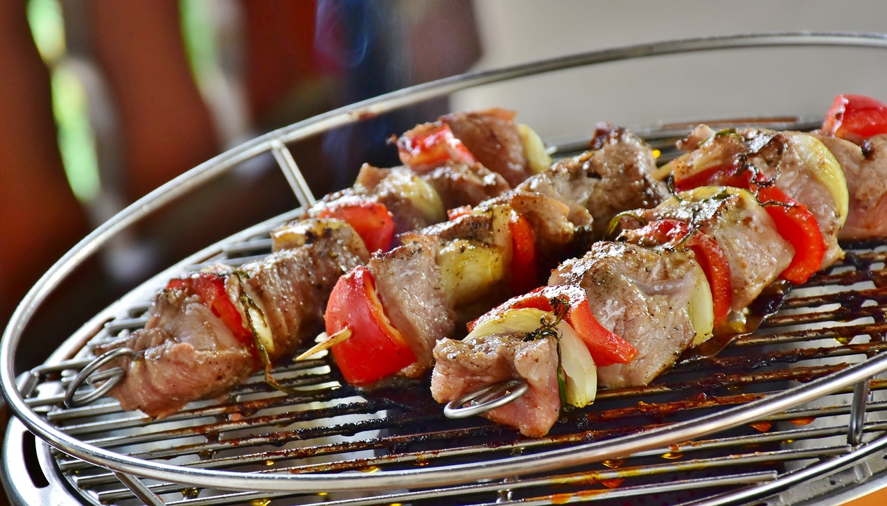 meat  meat skewer  barbecue free photo