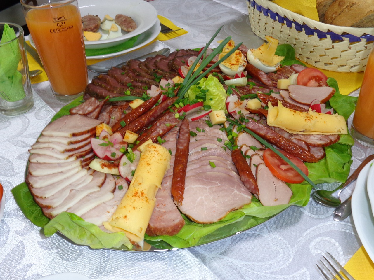 meat platter cold meats eating free photo