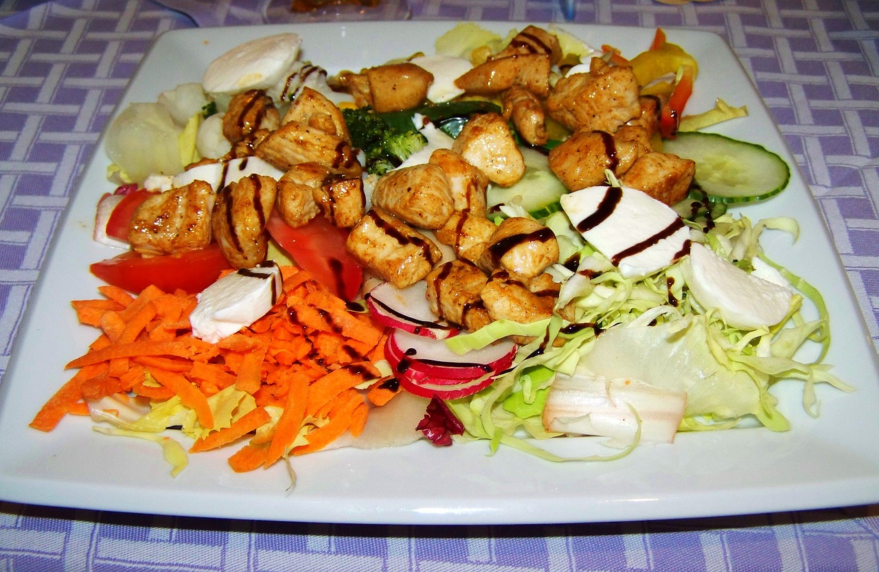 meat salad food mixed vegetables free photo