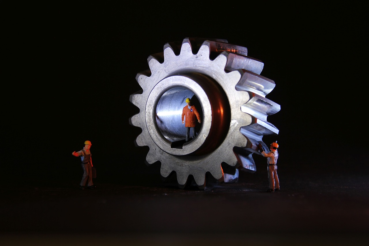 mechanical engineering gear miniature figures free photo