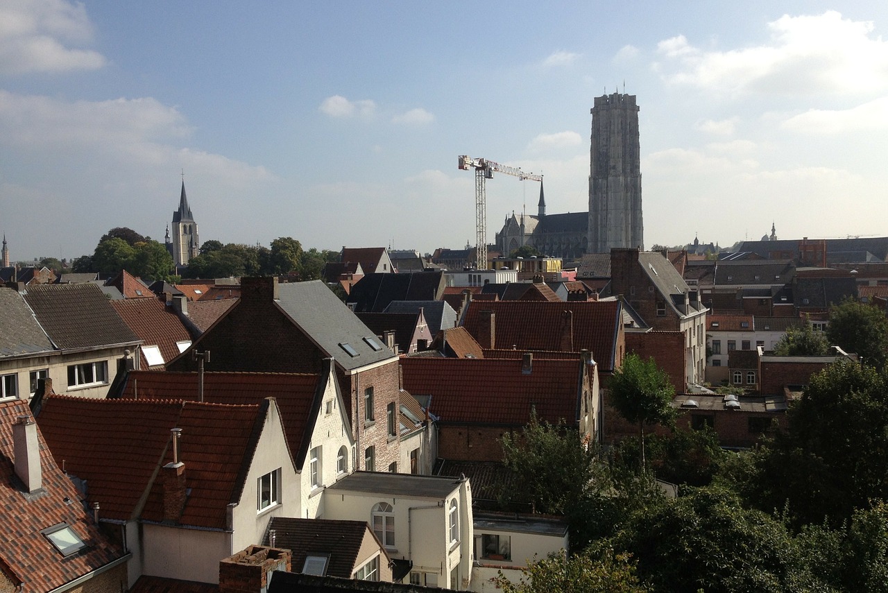 mechelen saint rombautstoren panorama free photo