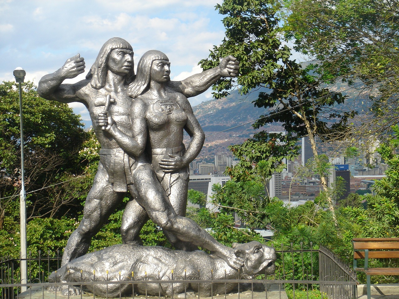 medellin colombia statue free photo
