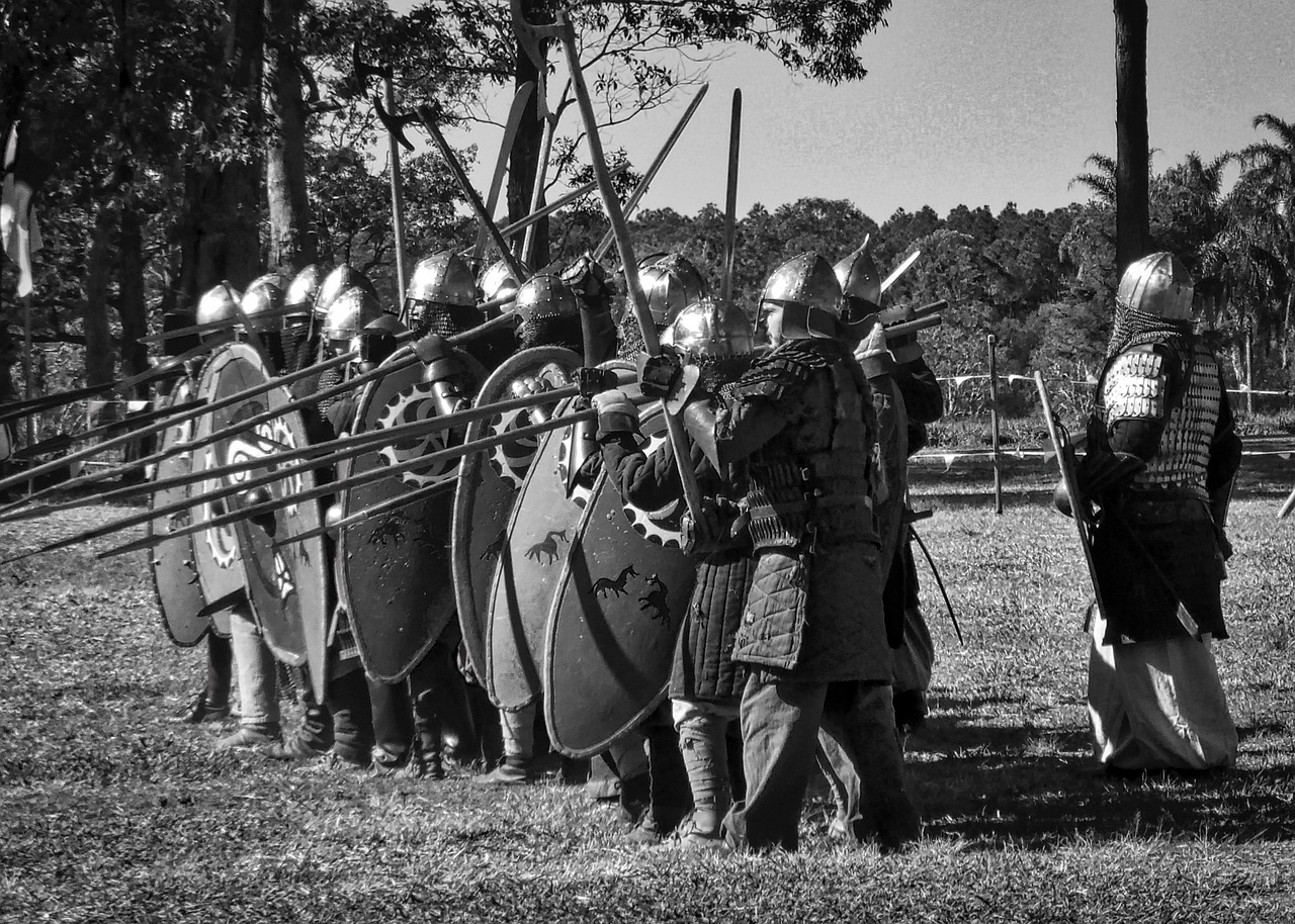 medieval soldiers spears free photo