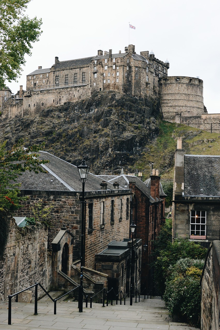 medieval castle city street free photo