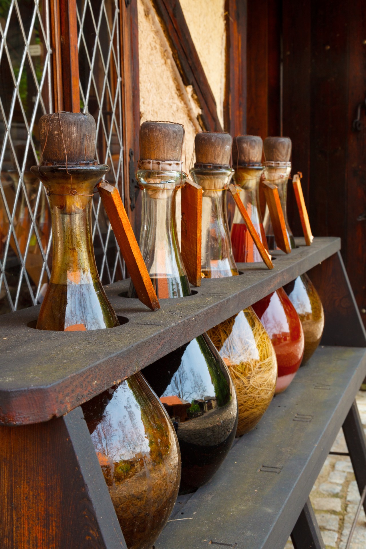 glass bottles medieval free photo
