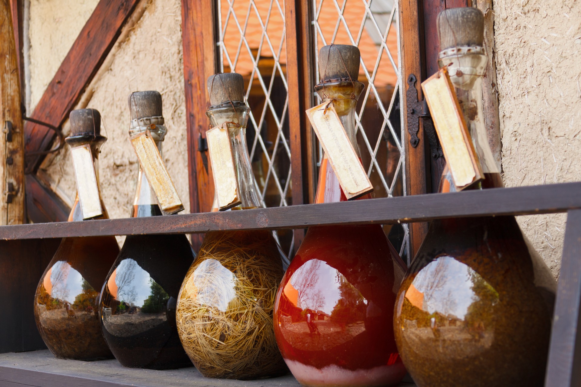 glass bottles medieval free photo