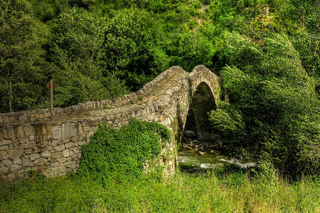 medieval bridge pont de la margineda andorra free photo