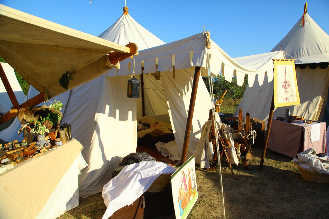 medieval festival tent camp free photo