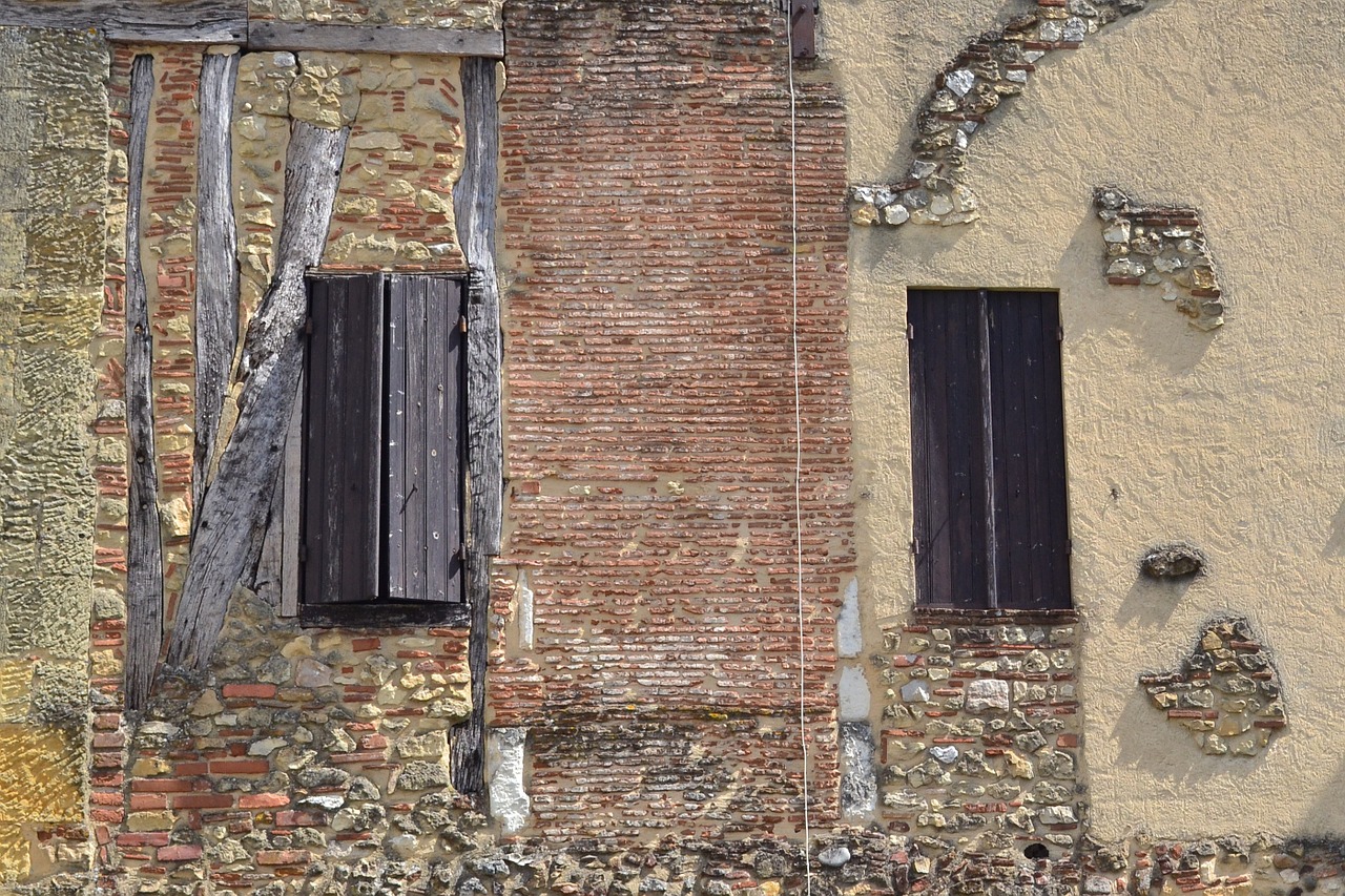 medieval house wall pane free photo