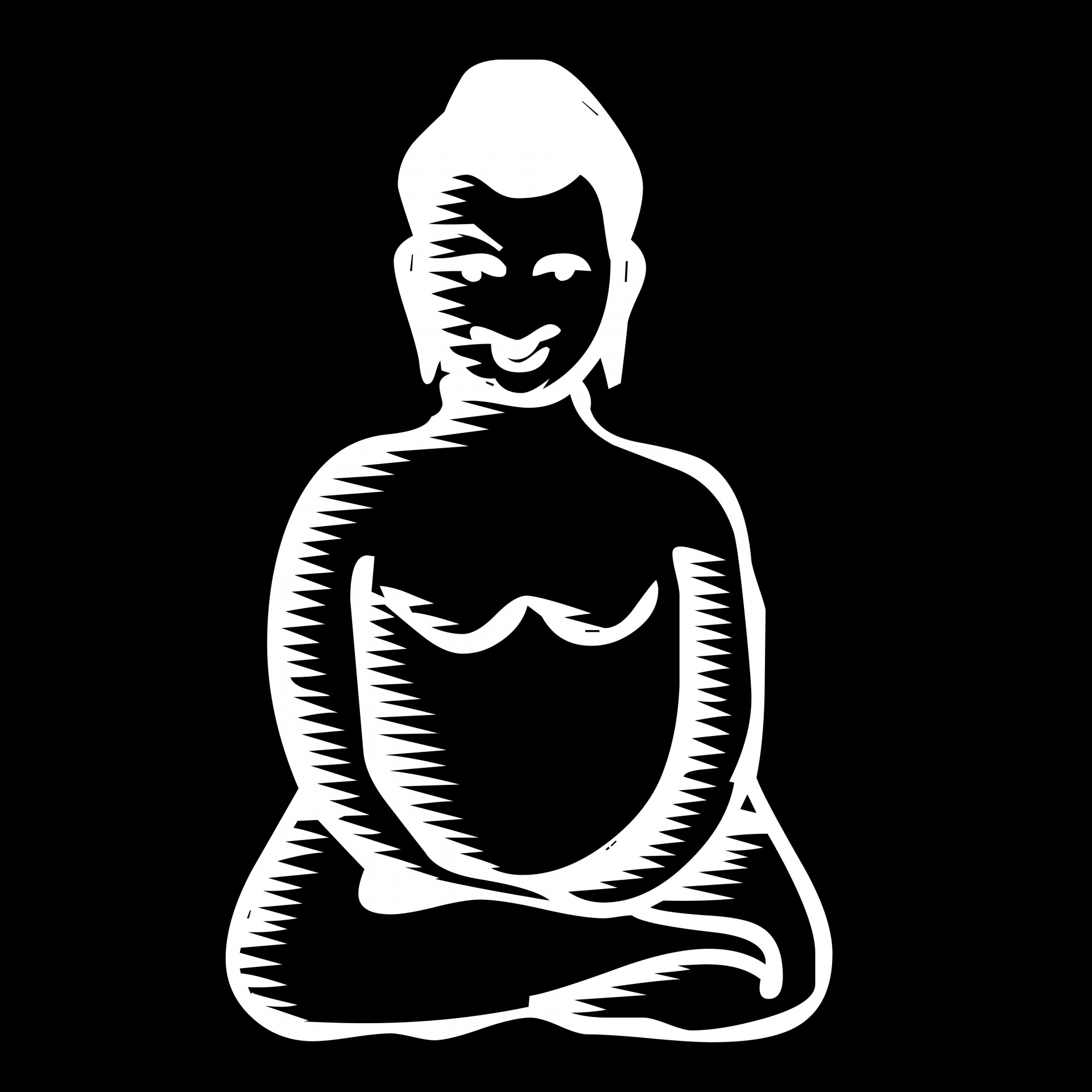 drawing buddha meditating free photo