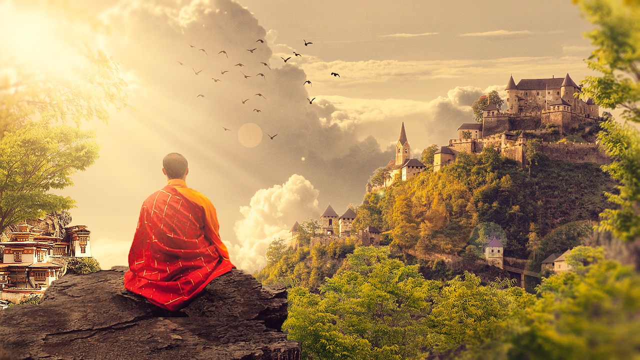 meditation buddhism monk free photo