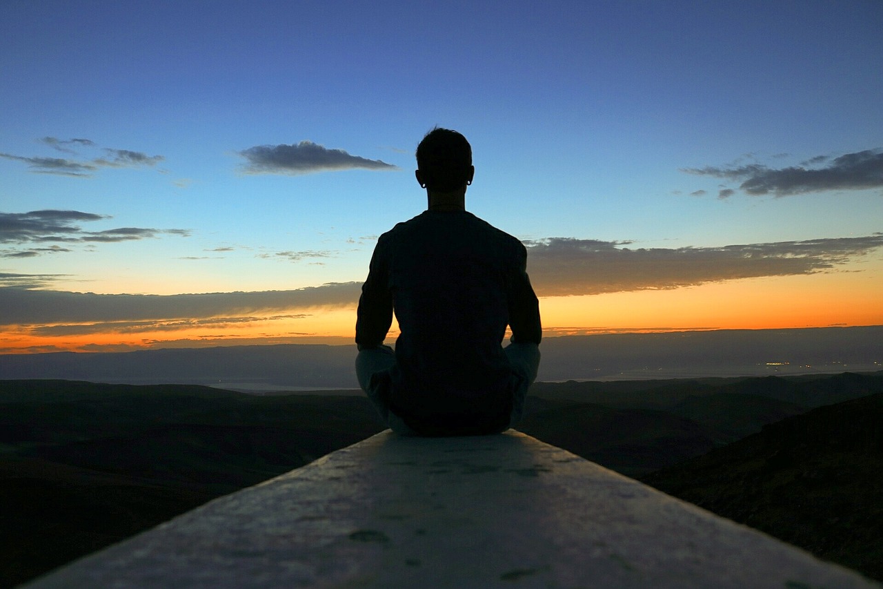 meditation view sunrise free photo